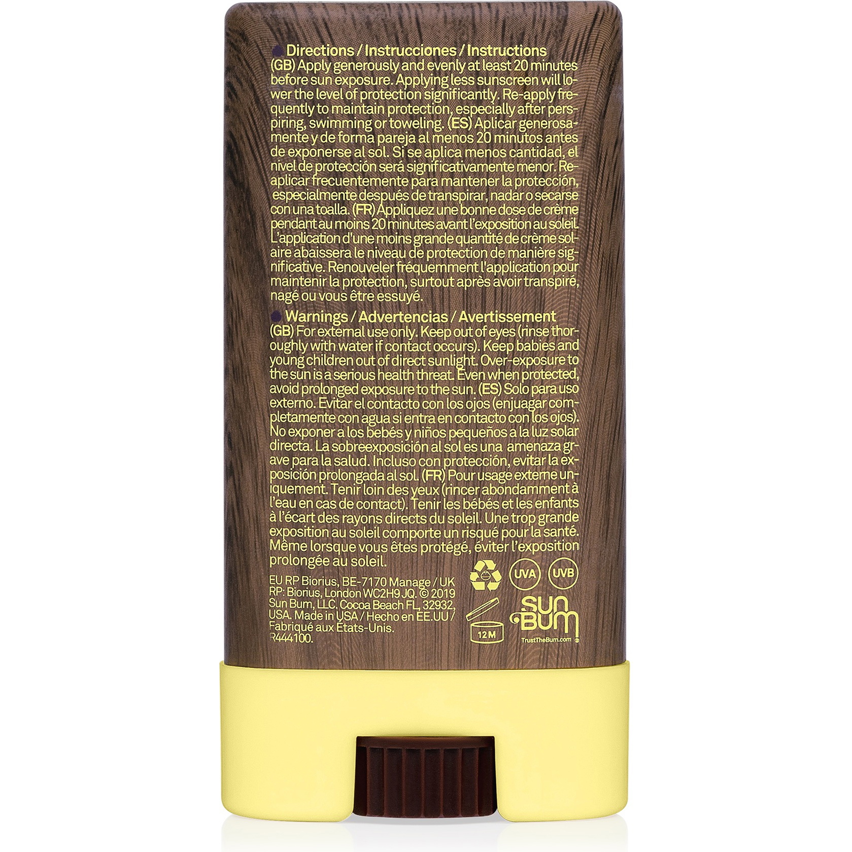 2026 Sun Bum Original SPF 30 Protector Solar Cara Stick 13g SB322430